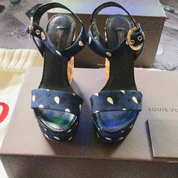Authentic LOUIS VUITTON Wedge Sandals. MOVING SALE - Picture 2 of 6